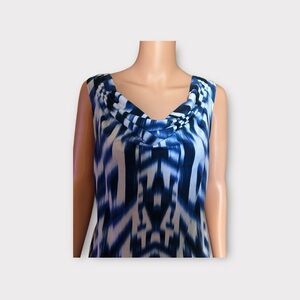 Calvin Klein Blue and White Camisole